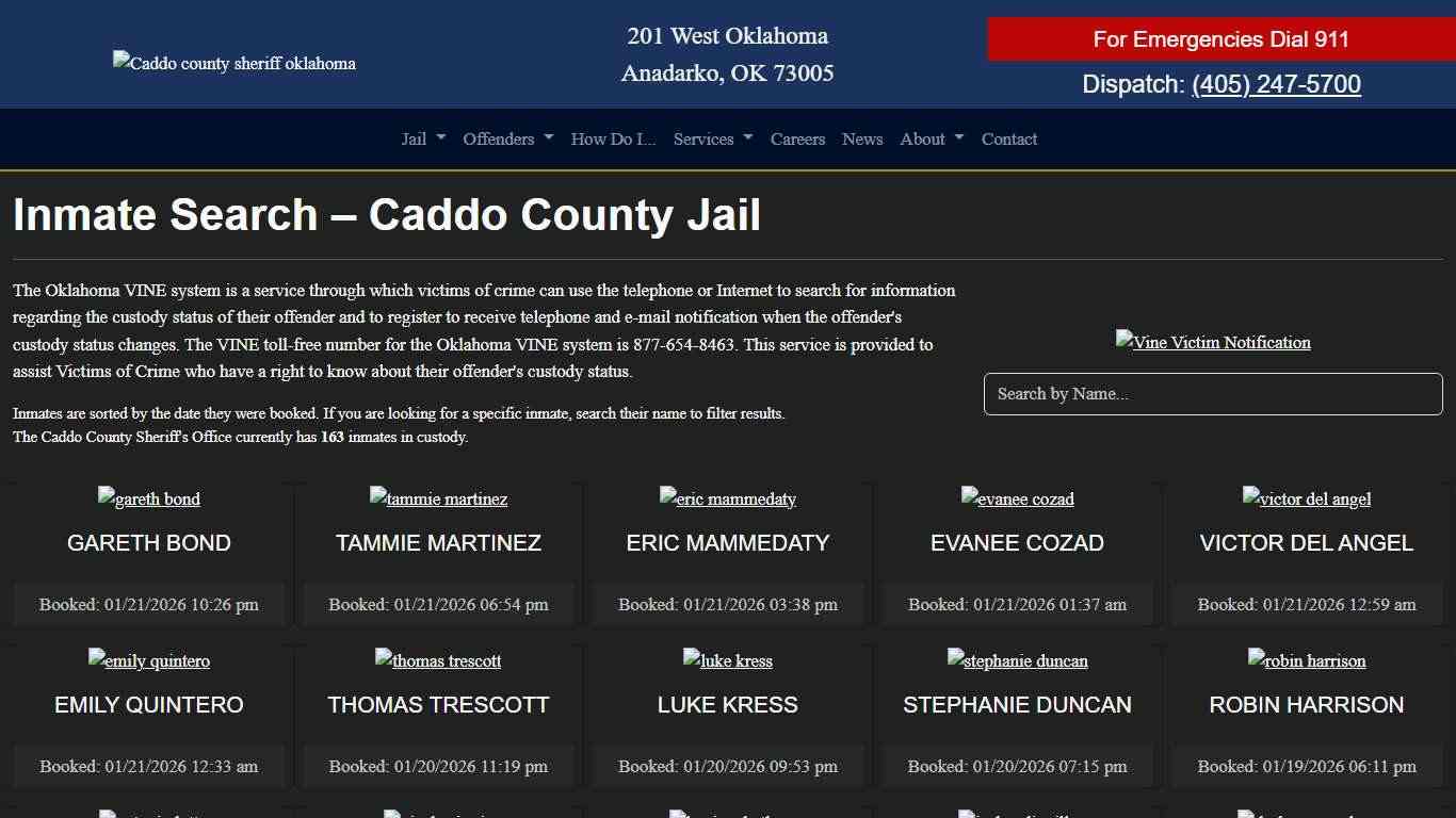 Inmate Search Caddo County Sheriff's Office