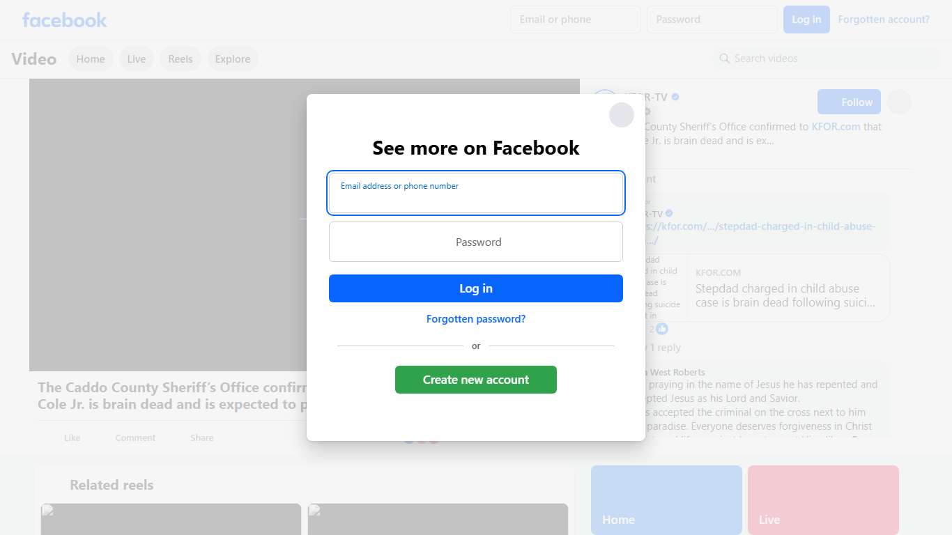 The Caddo County Sheriff’s Office confirmed to KFOR.com that George Cole Jr. is brain dead and is expected to pass away soon after attempting suicide while in jail. KFOR-TV Facebook